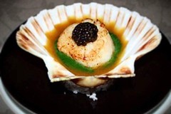 Scallop with miso butter and seaweed caviar